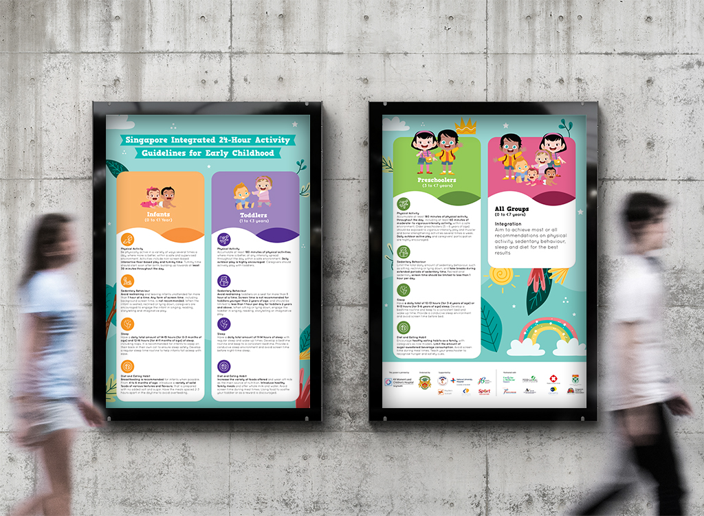 Informative poster design mock up for children hospital