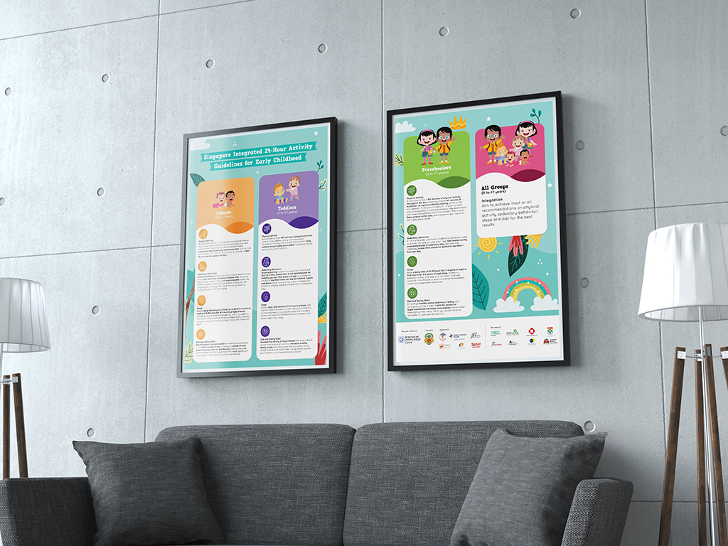 Informative poster design mock up for children hospital