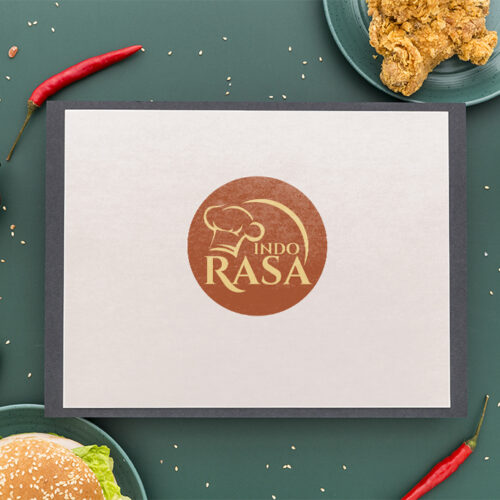 logo mock up for indonesian food and beverage restaurant