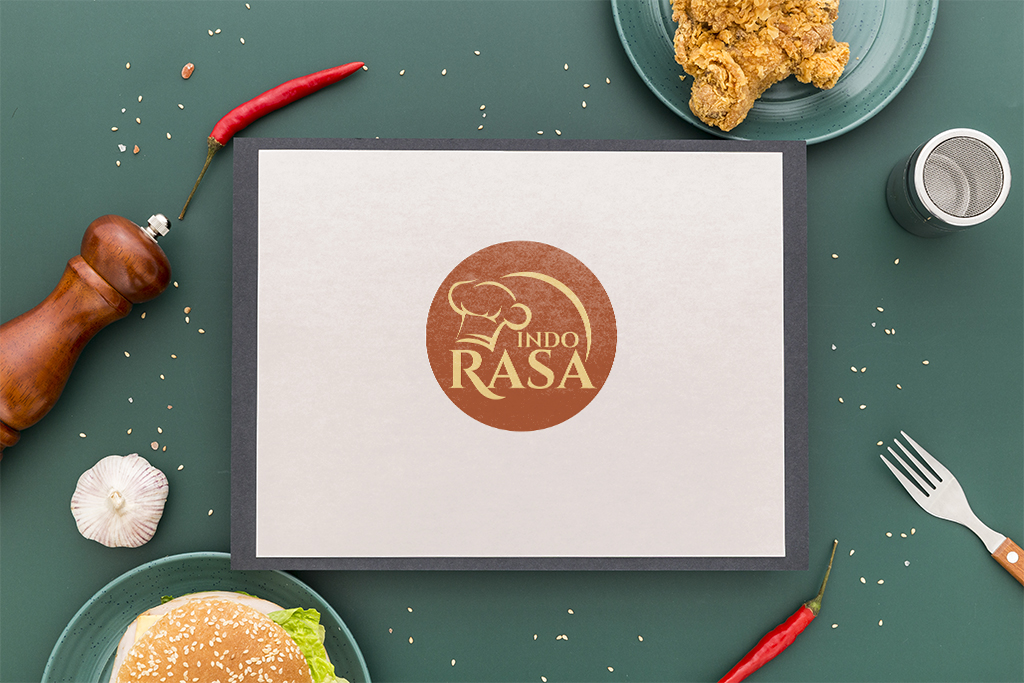 logo mock up for indonesian food and beverage restaurant