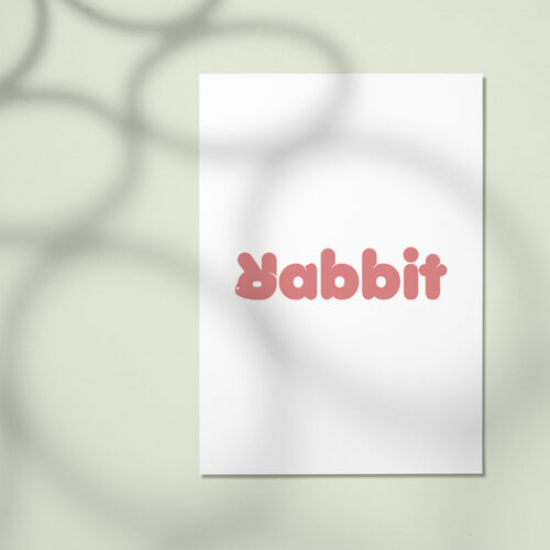 Logo design for the word rabbit