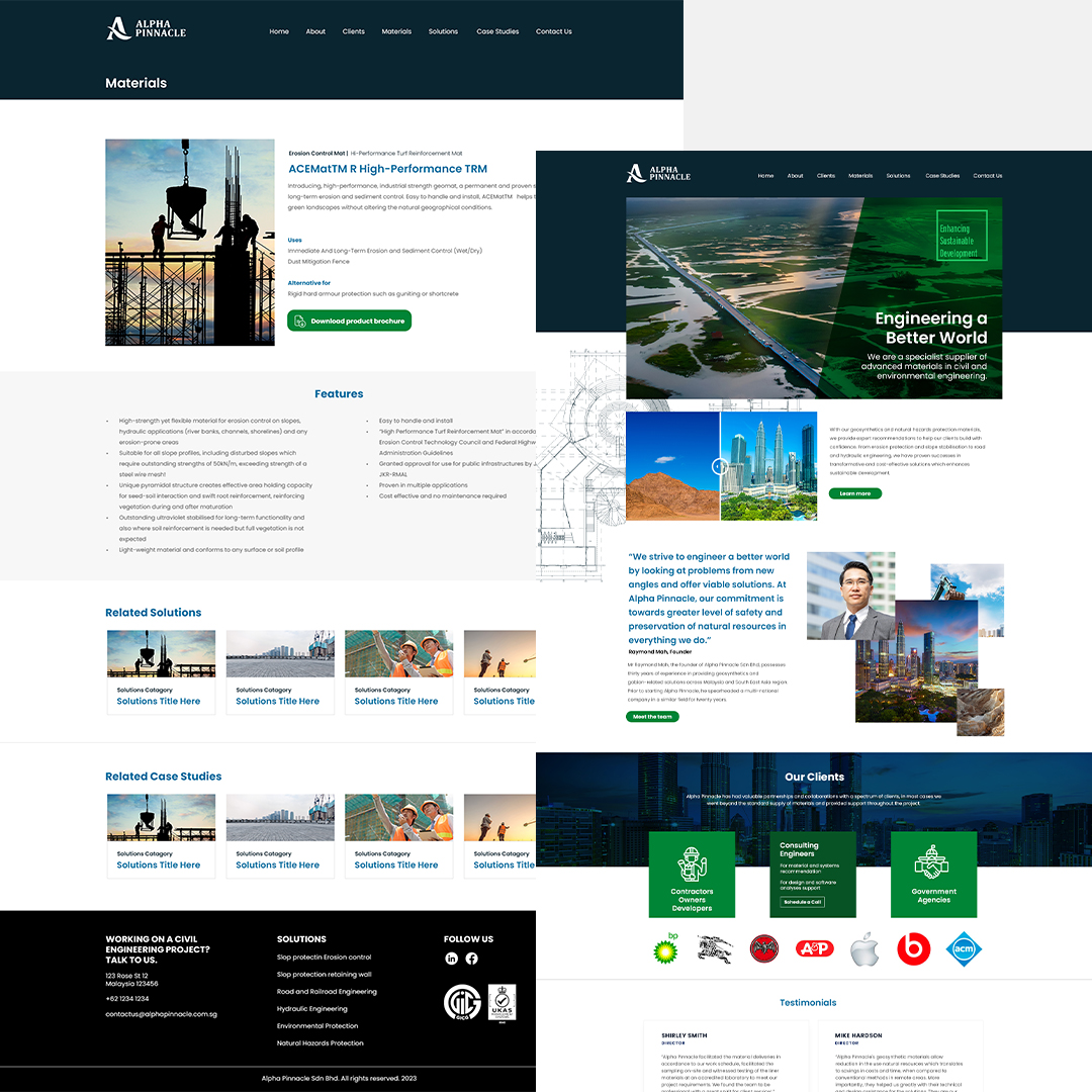 Website design for alpha pinnacle