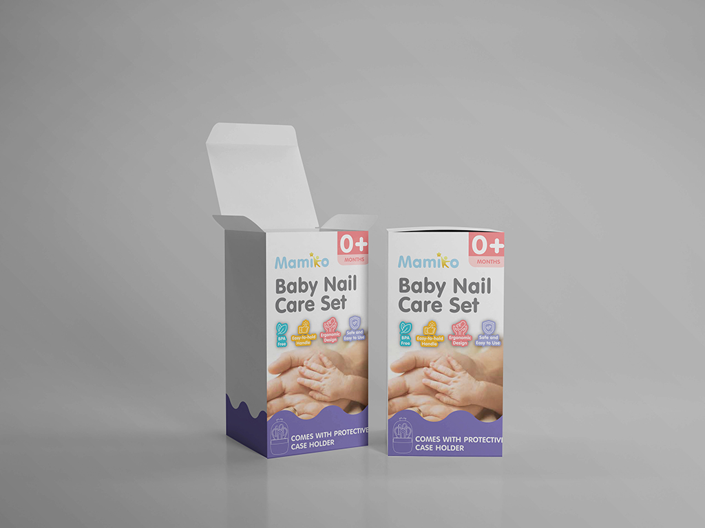 Mamiko baby nail care set packaging design